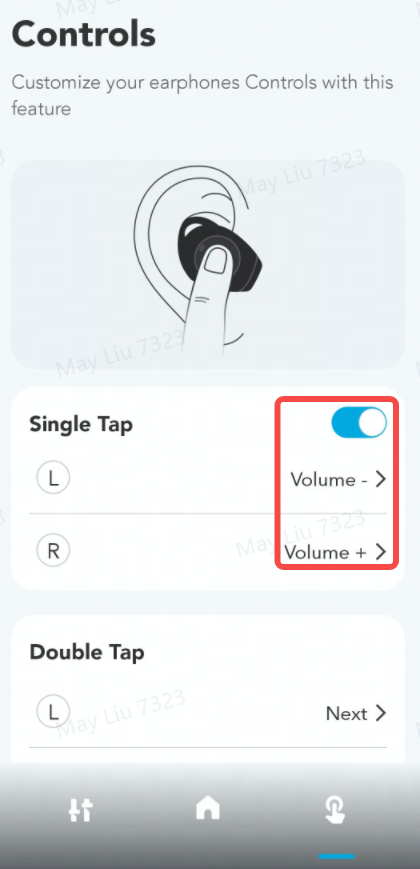 How do I adjust the volume via the earbuds for Life A2 NC